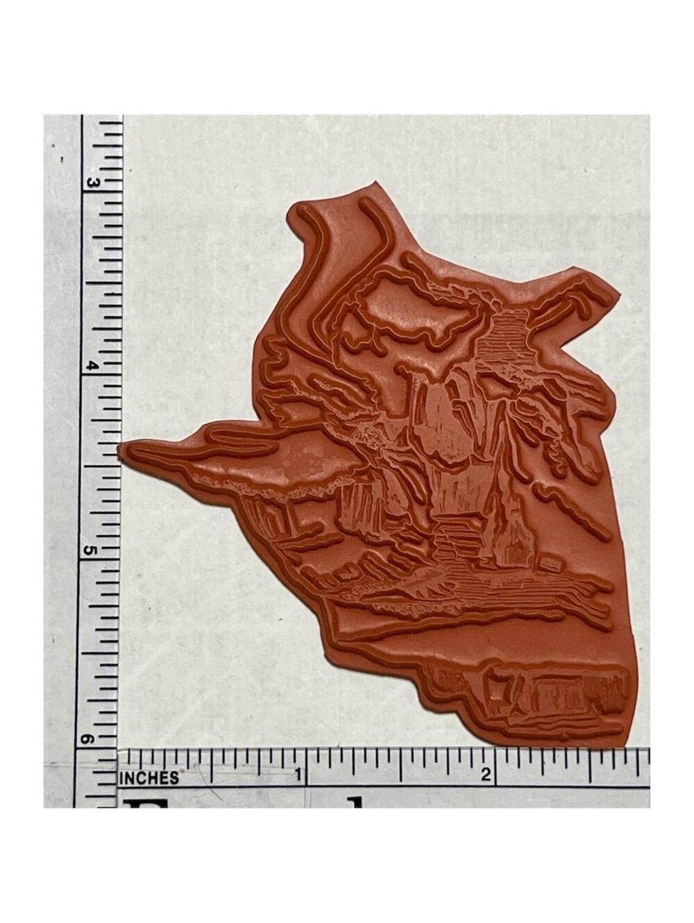 Visual Image Printery Wizard on Fire Rubber Stamp 1992 Vintage